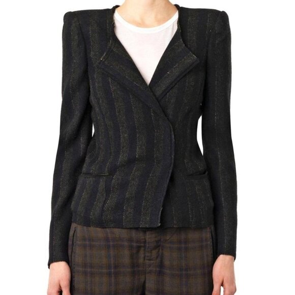 Isabel Marant Étoile Womens Striped Wool Jacket - Size 38 - Picture 1 of 12